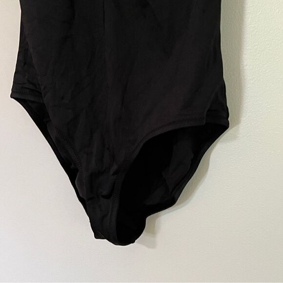 J.Crew Heritage Triangle Plunge Tank One Piece Swimsuit Black 4 - Picture 9 of 12
